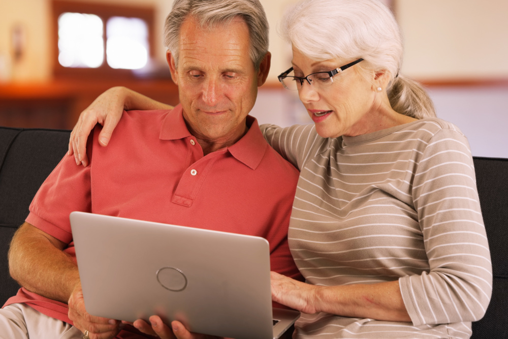 older couple on computer