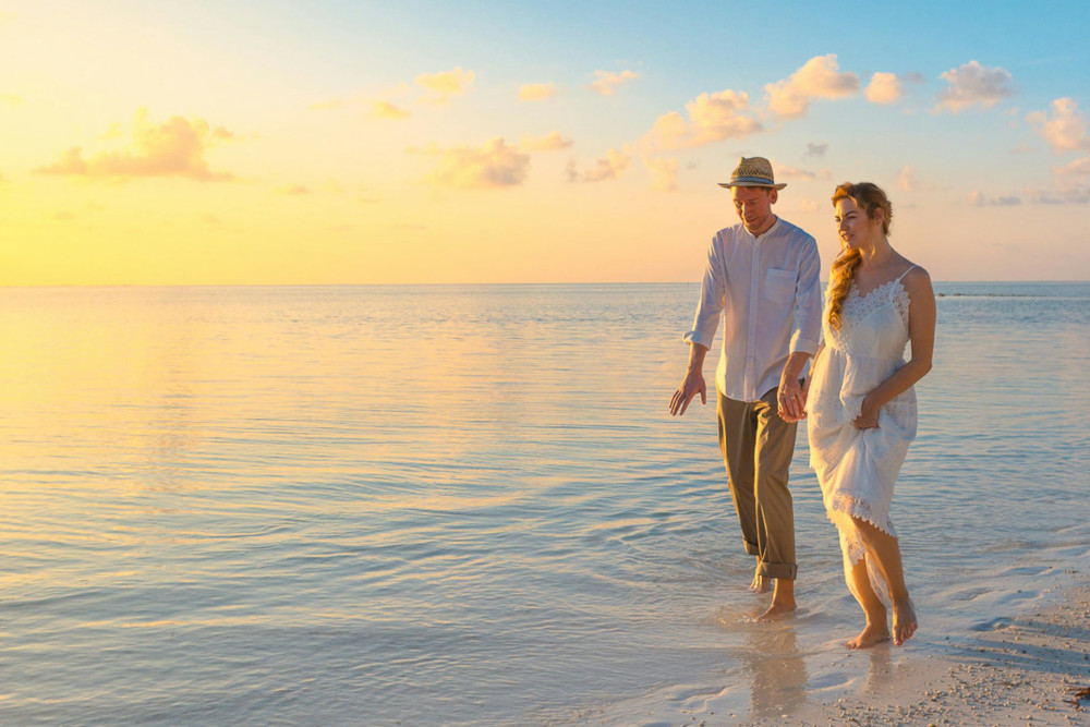 older couple on a beach