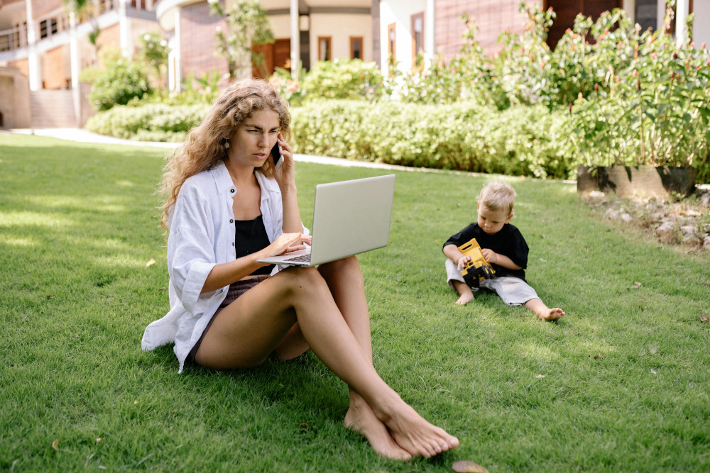 woman on computer